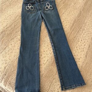 Kids Blue Denim Jeans with Embroidered Pockets
